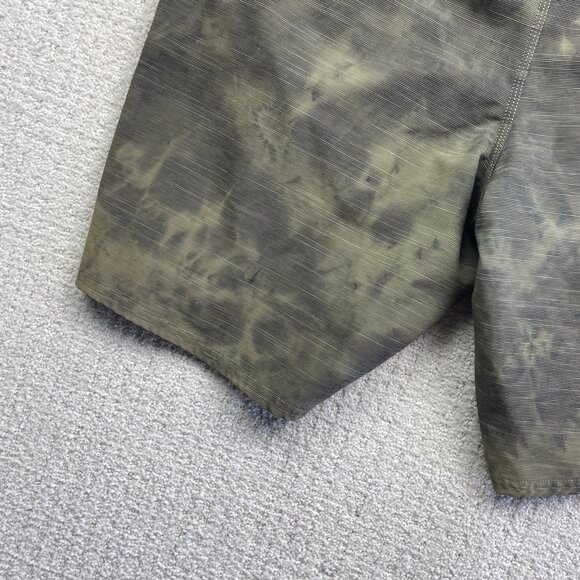 Y2K Oneill Hybrid Shorts Acid Bleach Men Brown Green Flat Front Board Short Read - Picture 12 of 13